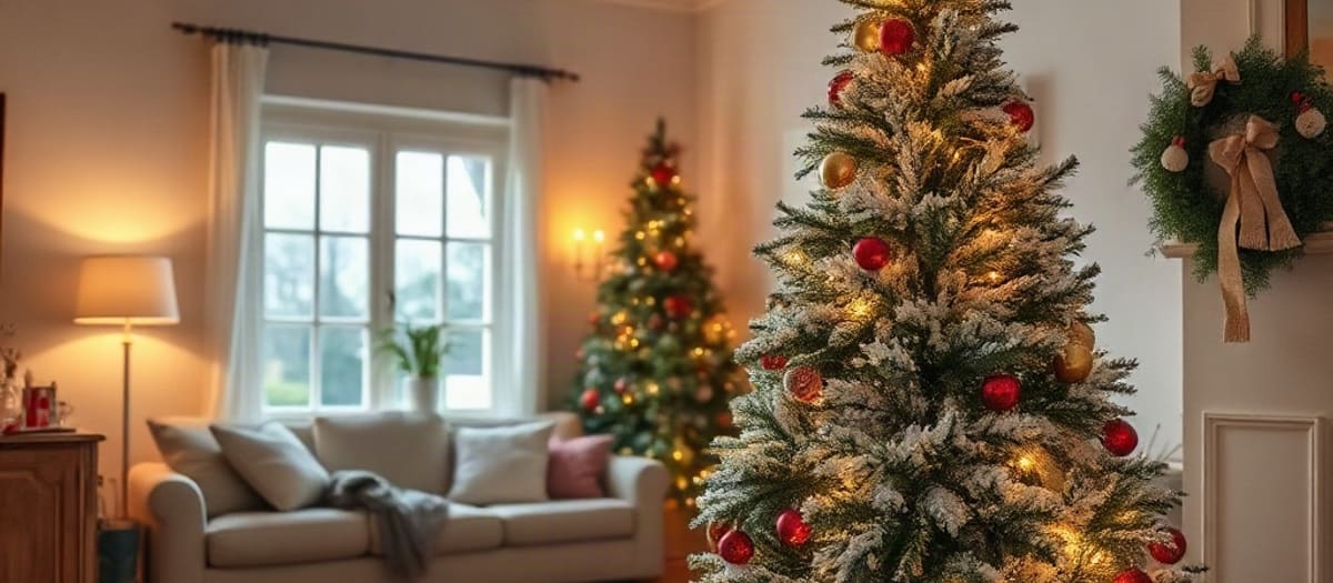 Meilleur sapin artificiel floqué 2026 : la neige sur les branches, avec ce qu’elle laisse au sol